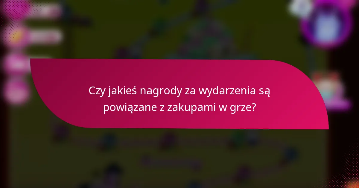 Czy jakieś nagrody za wydarzenia są powiązane z zakupami w grze?