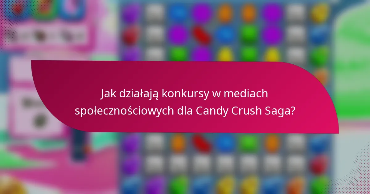 Jak działają konkursy w mediach społecznościowych dla Candy Crush Saga?