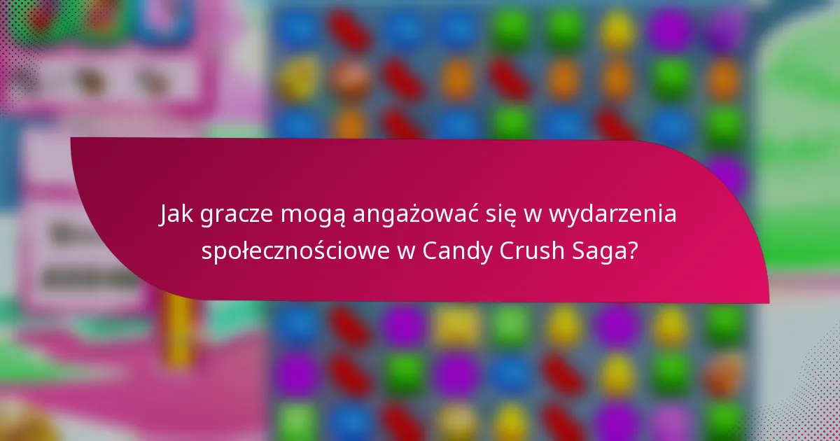 Jak gracze mogą angażować się w wydarzenia społecznościowe w Candy Crush Saga?