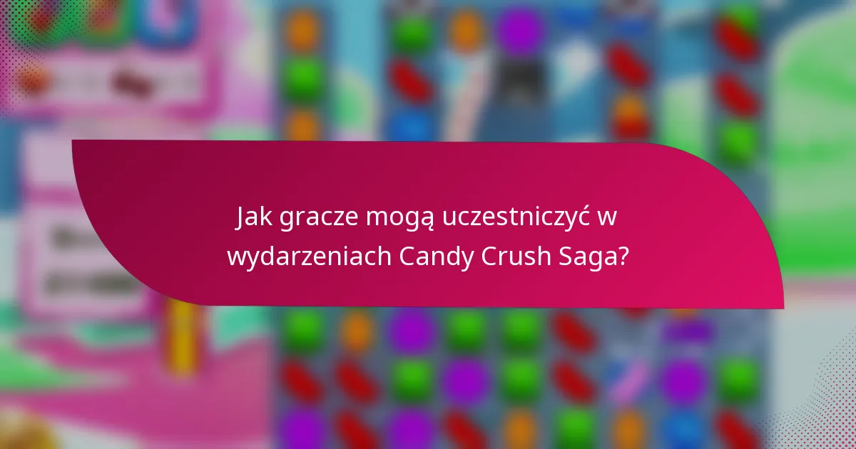 Jak gracze mogą uczestniczyć w wydarzeniach Candy Crush Saga?