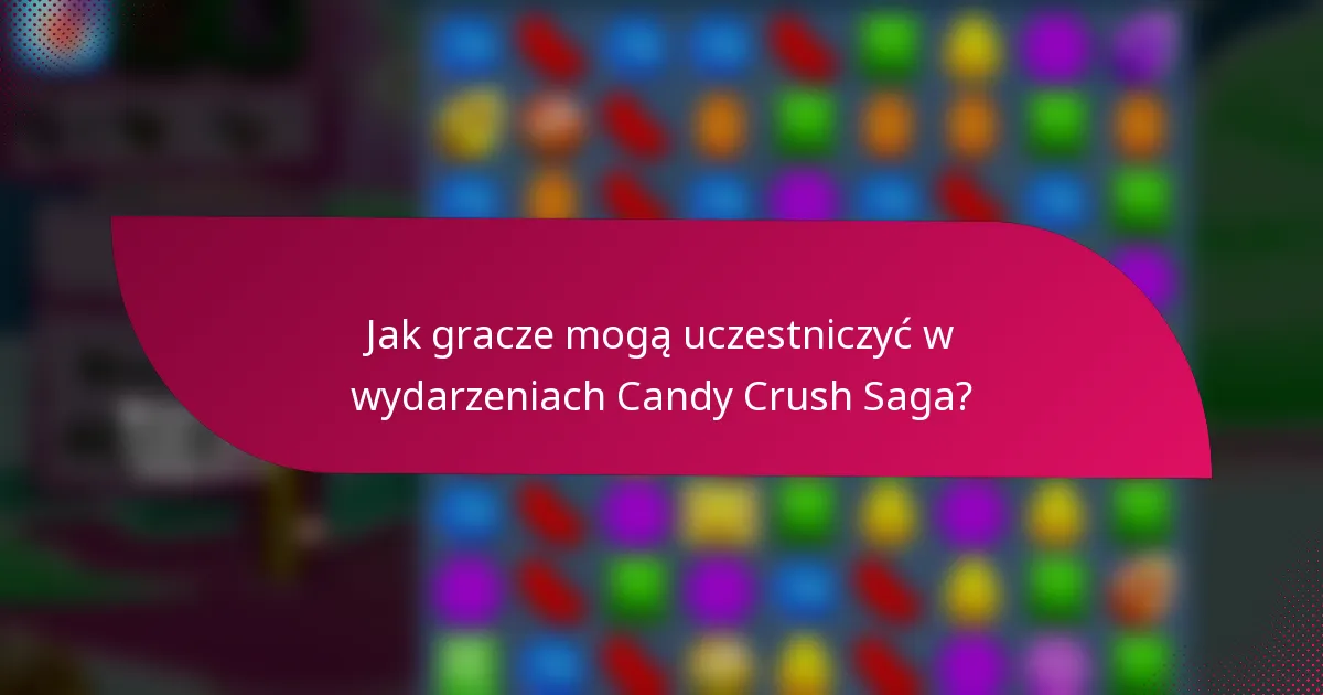 Jak gracze mogą uczestniczyć w wydarzeniach Candy Crush Saga?