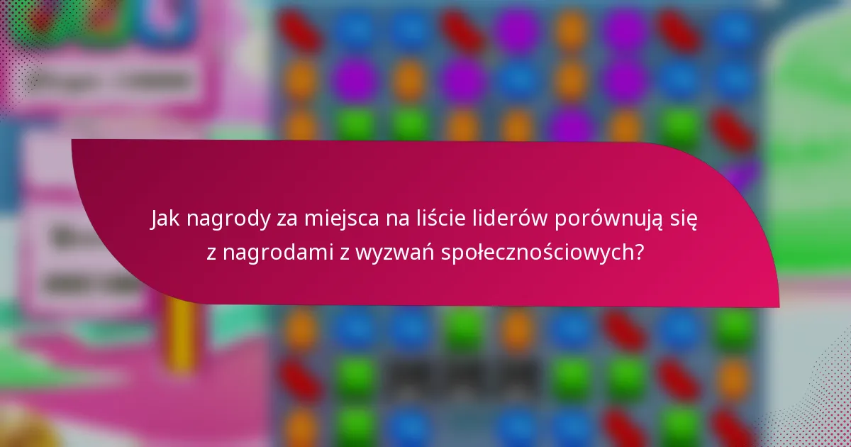 Jak nagrody za miejsca na liście liderów porównują się z nagrodami z wyzwań społecznościowych?