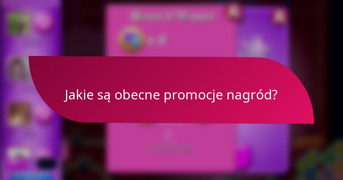 Jakie są obecne promocje nagród?