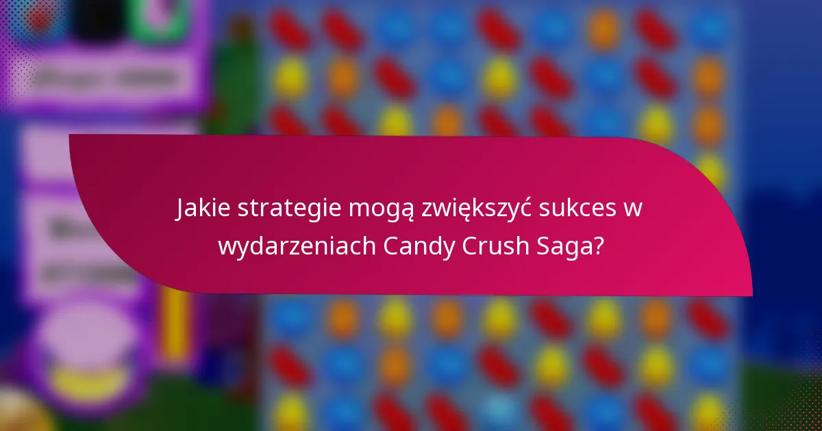 Jakie strategie mogą zwiększyć sukces w wydarzeniach Candy Crush Saga?