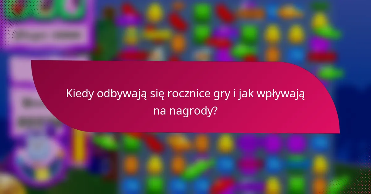 Kiedy odbywają się rocznice gry i jak wpływają na nagrody?